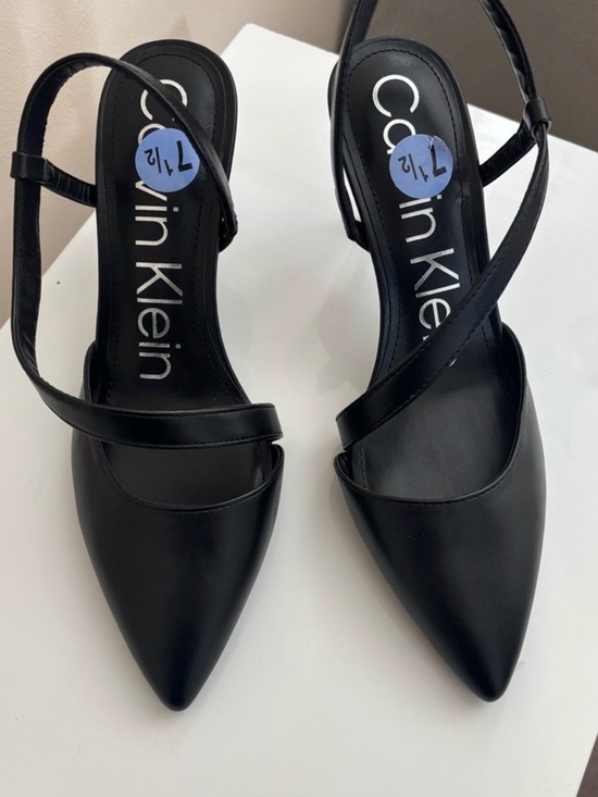 Calvin Klein Shoes - Calvin Klein Black Pointed Toe Slingback Heels